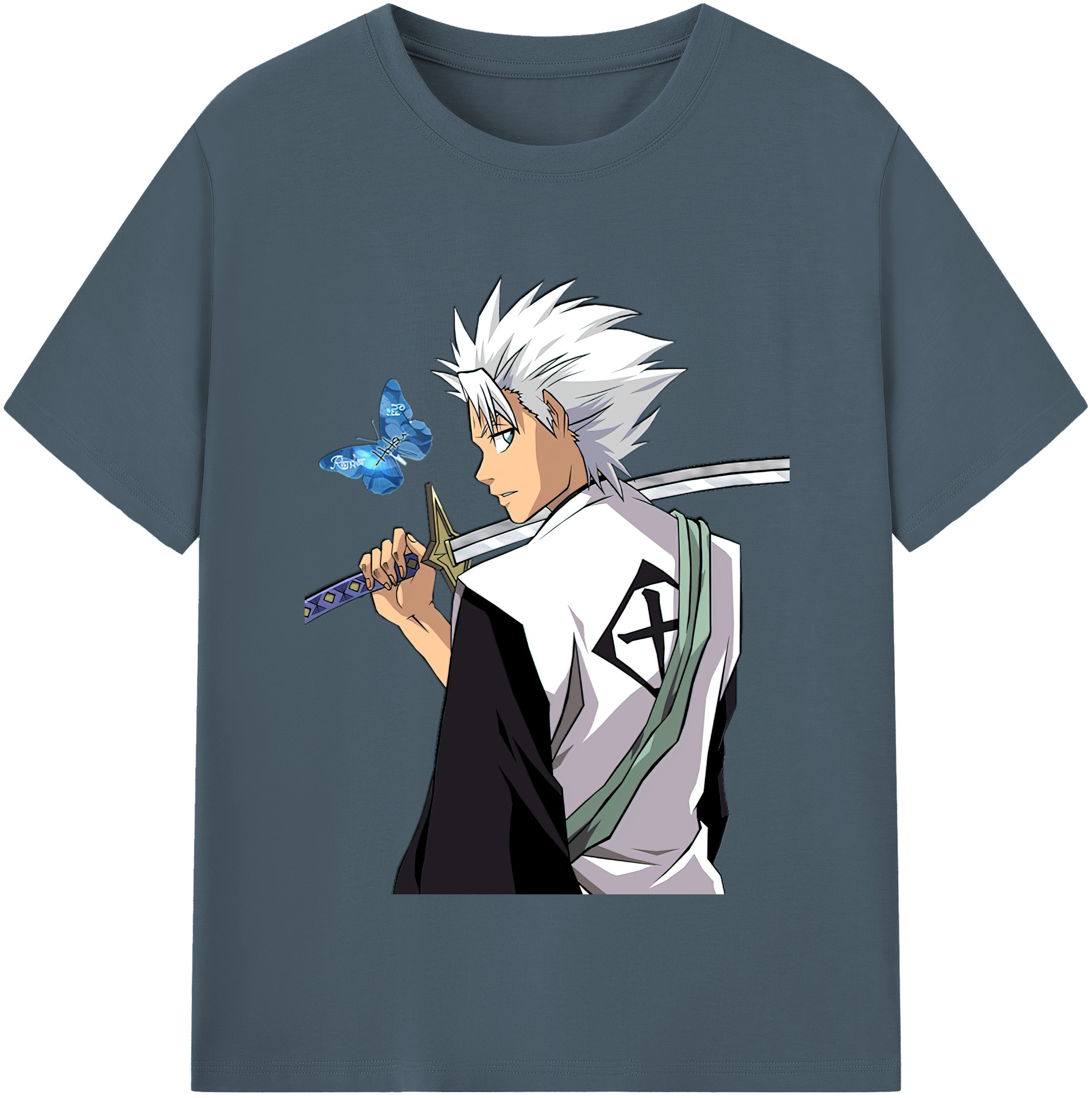 （画像用） ブリーチ 日番谷冬獅郎（ひつがや とうしろう） BLEACH Hitsugaya Toushirou 綿100％半袖Tシャツ（フロントプリント）